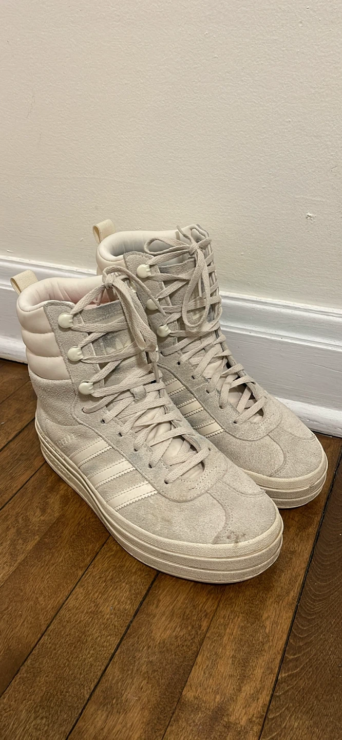 Adidas Gazelle High Top Sneakers - Off White Suede - photo 3