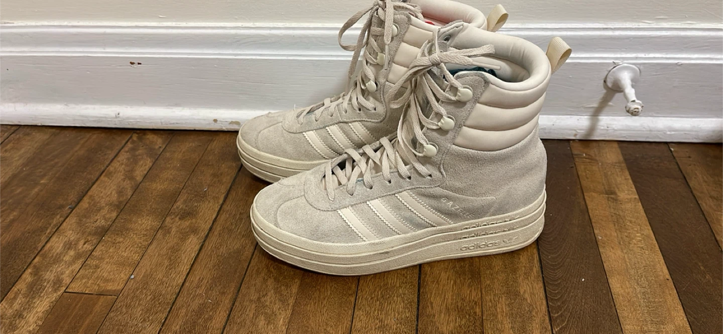 Adidas Gazelle High Top Sneakers - Off White Suede - photo 2