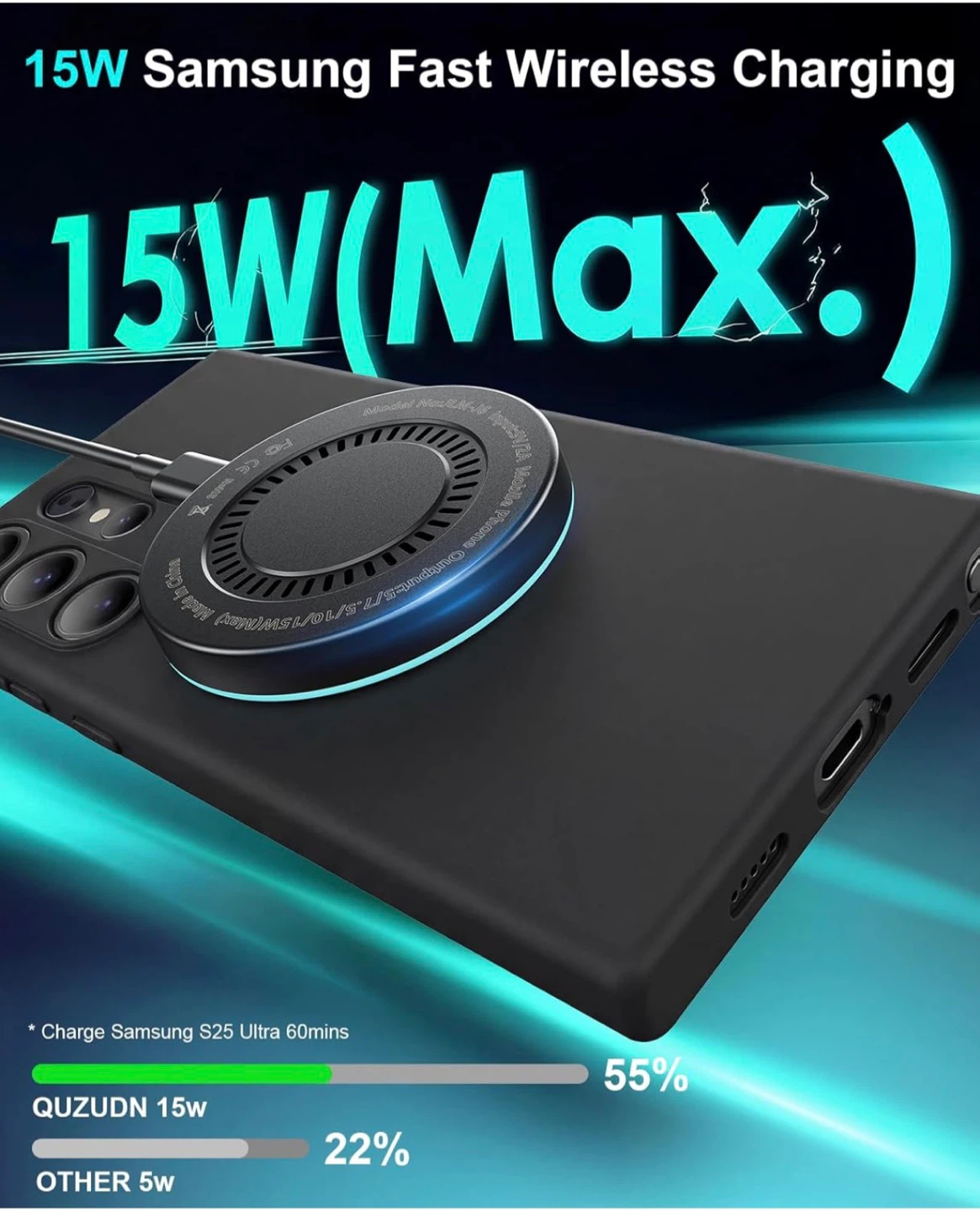 2 Pack 15W Fast Magnetic Wireless Charging Pad - photo 3