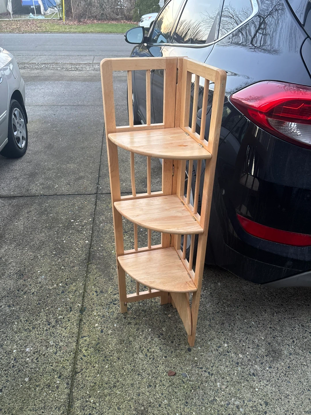4 Tier Wooden Corner Shelf Unit