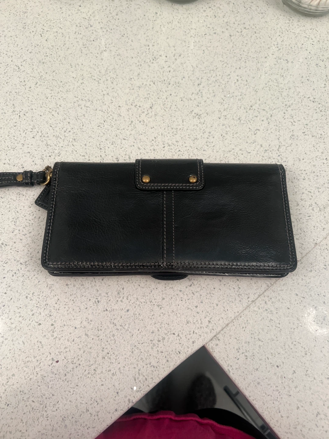 Coach Black Leather Wristlet Clutch - photo 5