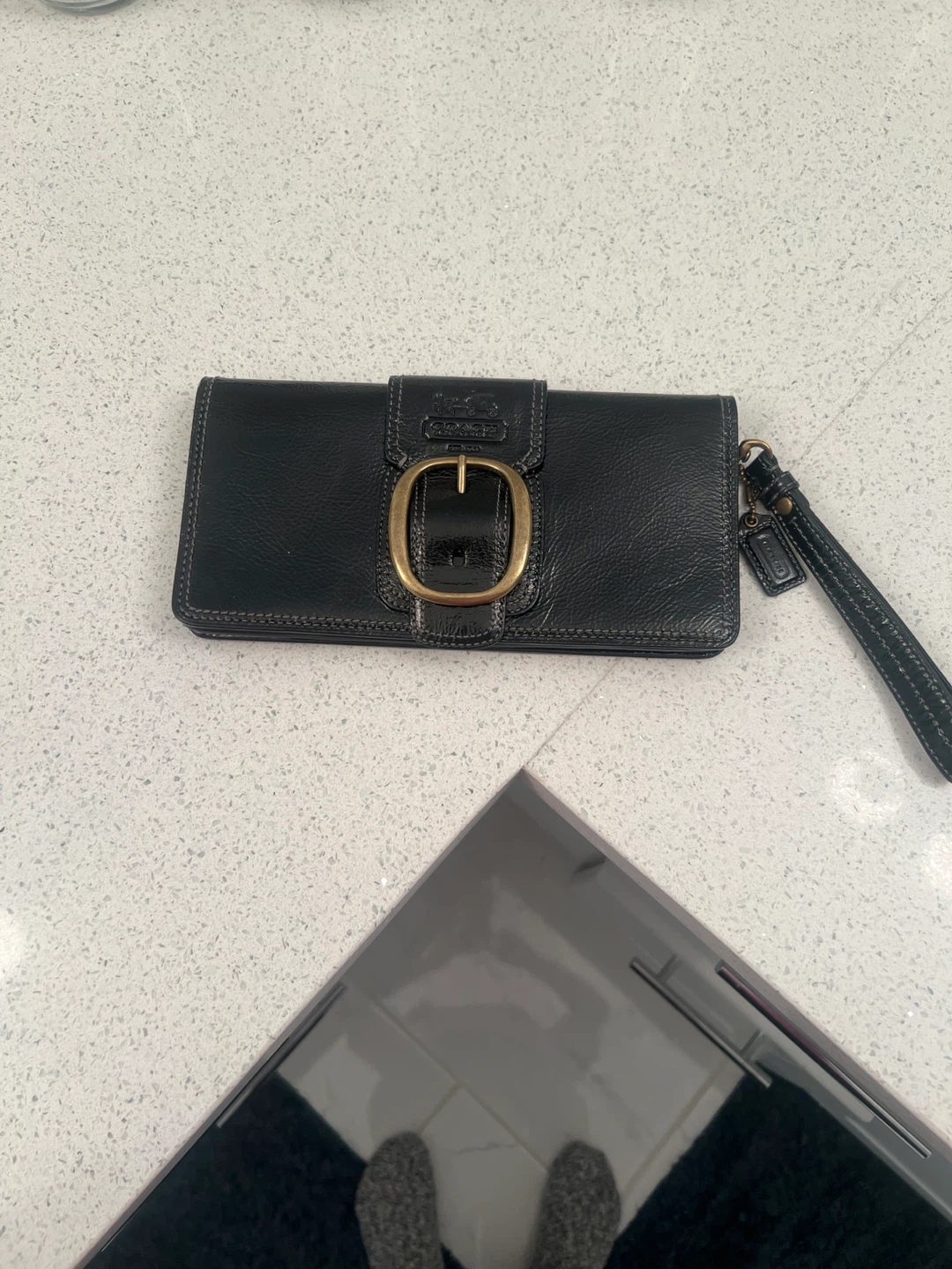 Coach Black Leather Wristlet Clutch - photo 3