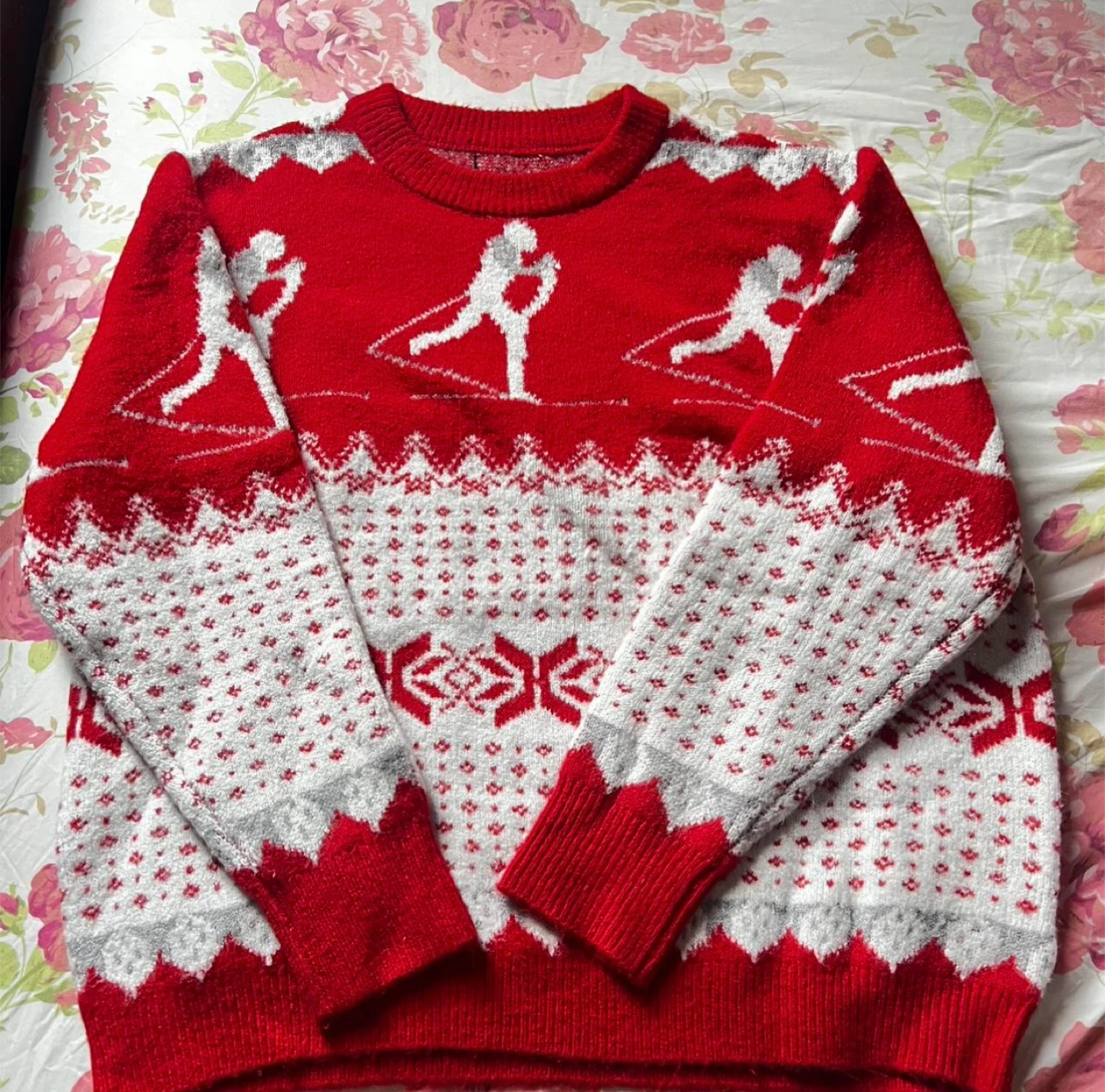Women’s Red Skiing Christmas Sweater