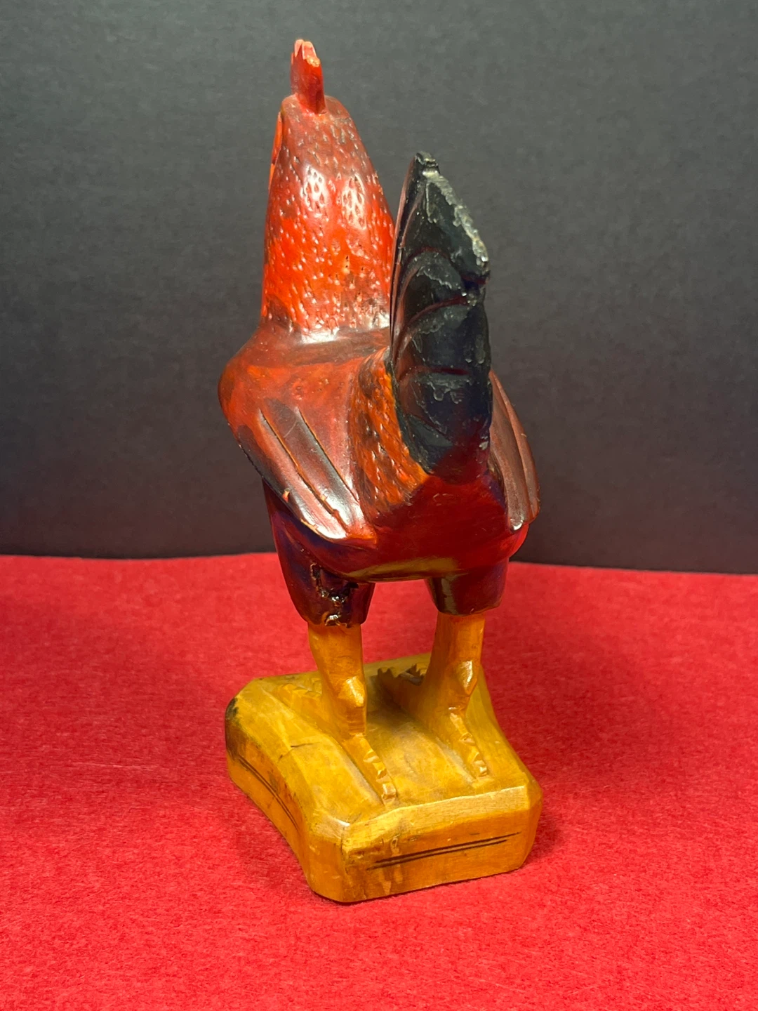 Carved Wooden Rooster Figurine - photo 4