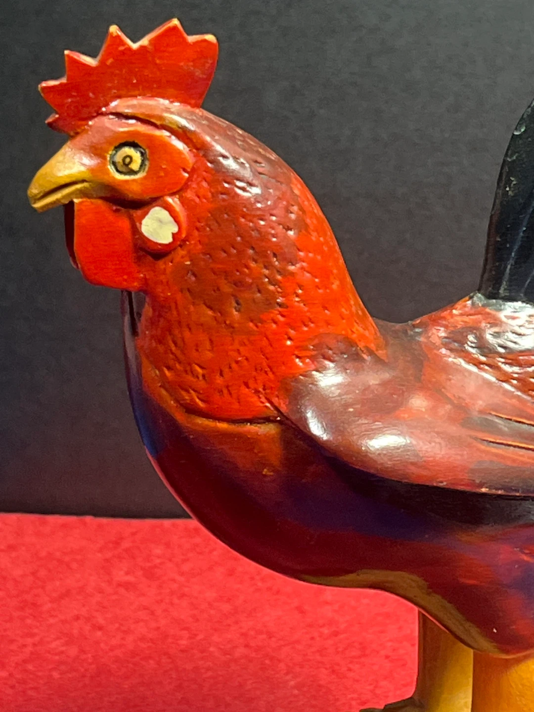 Carved Wooden Rooster Figurine - photo 5
