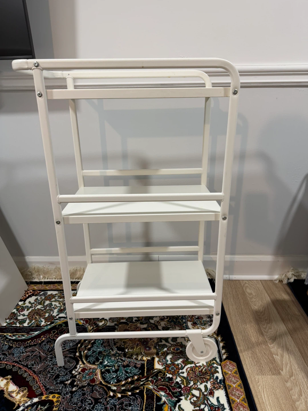 White 3-Tier Rolling Utility Cart - photo 2