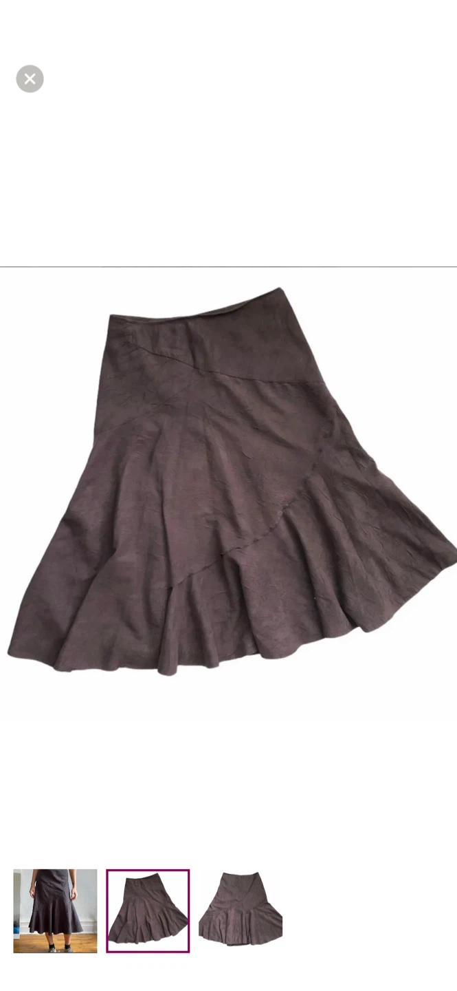 Y2K Brown Ruffled Midi Skirt - photo 2