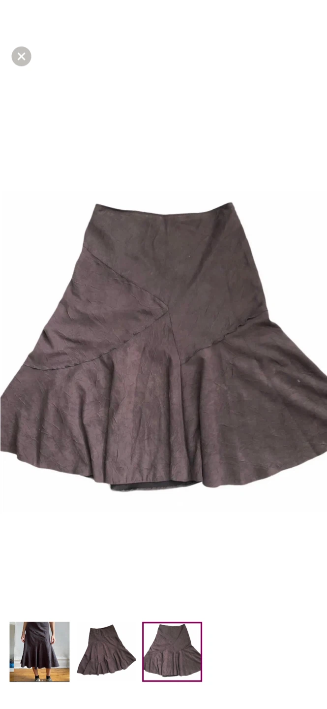 Y2K Brown Ruffled Midi Skirt - photo 3