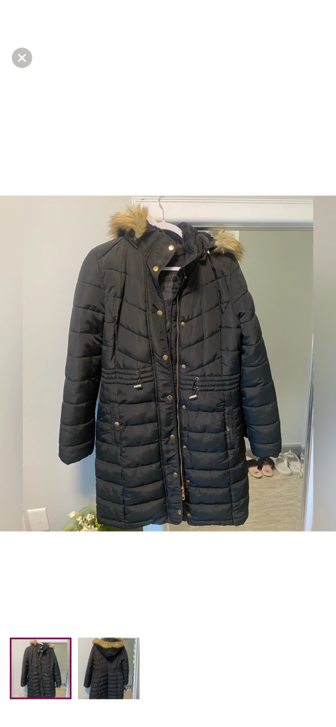 Massimo Dutti Black Parka with Hood - M
