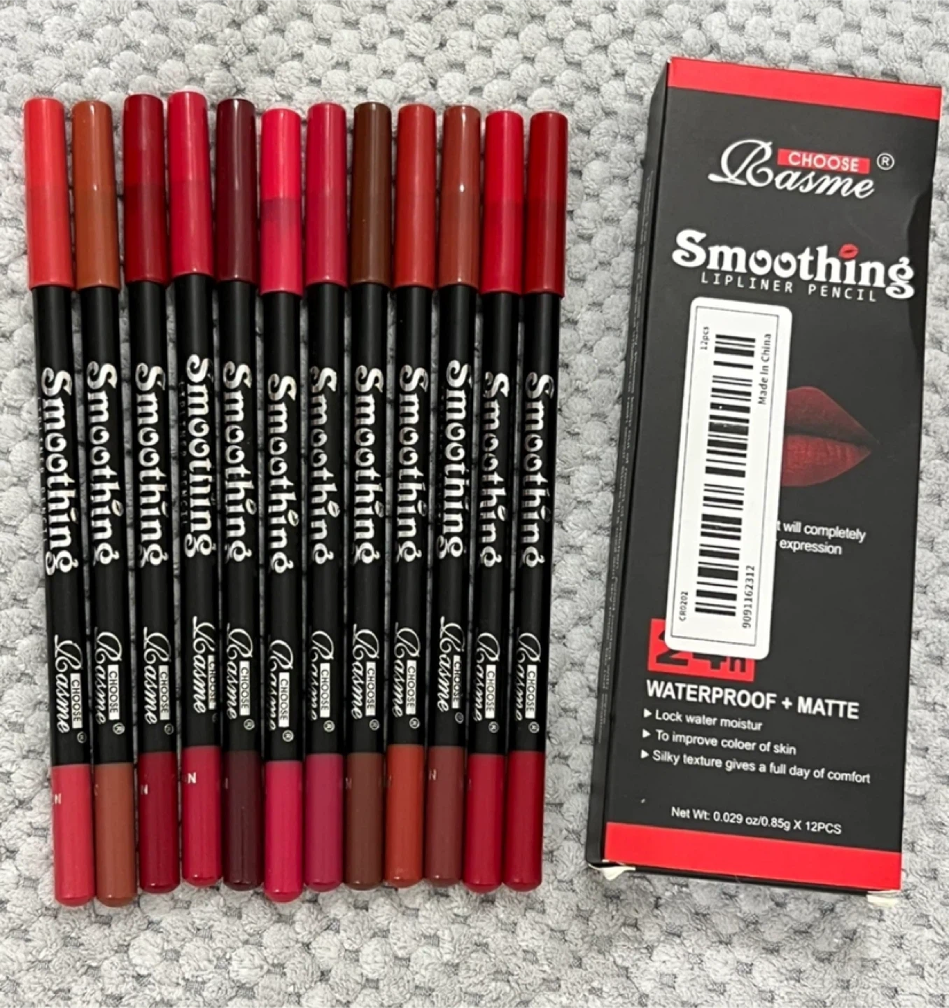Basme Smoothing Lipliner Pencil Set - 12 Pieces