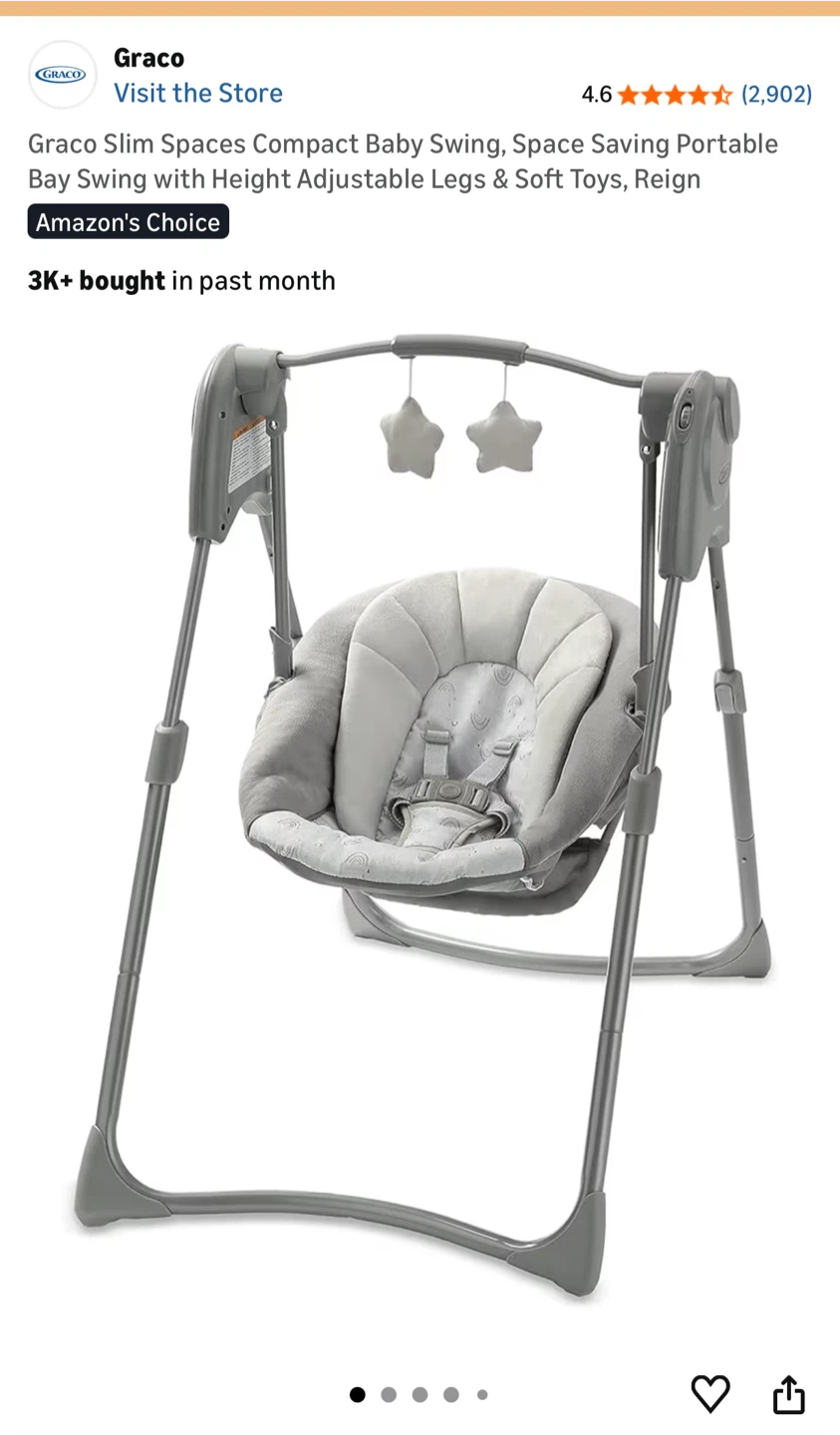 Graco Slim Spaces Compact Baby Swing