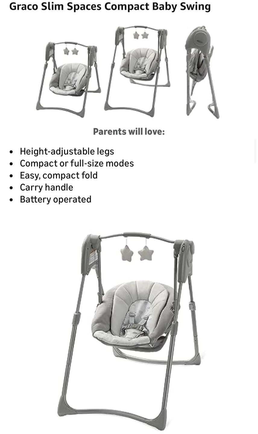 Graco Slim Spaces Compact Baby Swing - photo 2