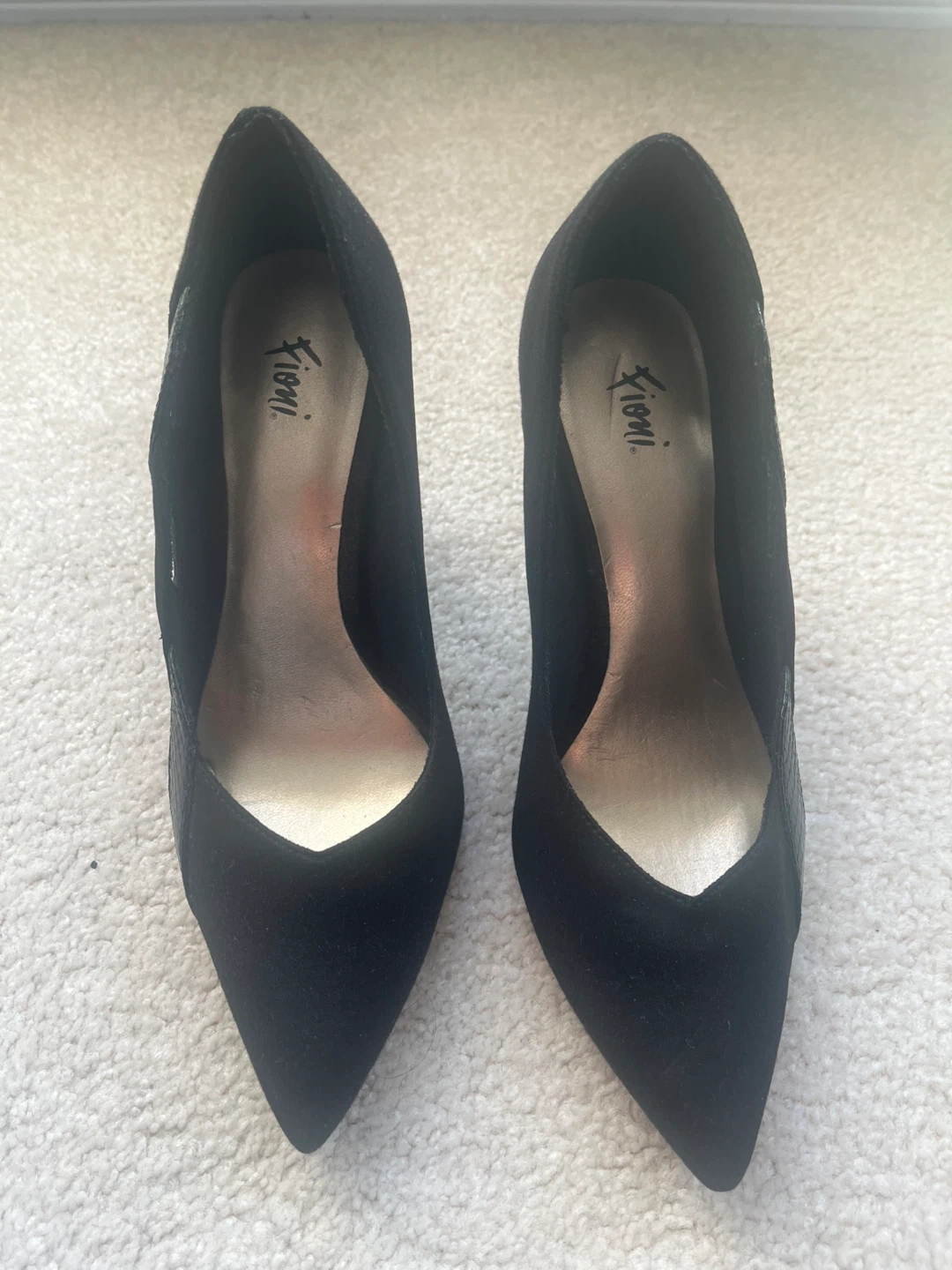 Black Fioni Suede Heels