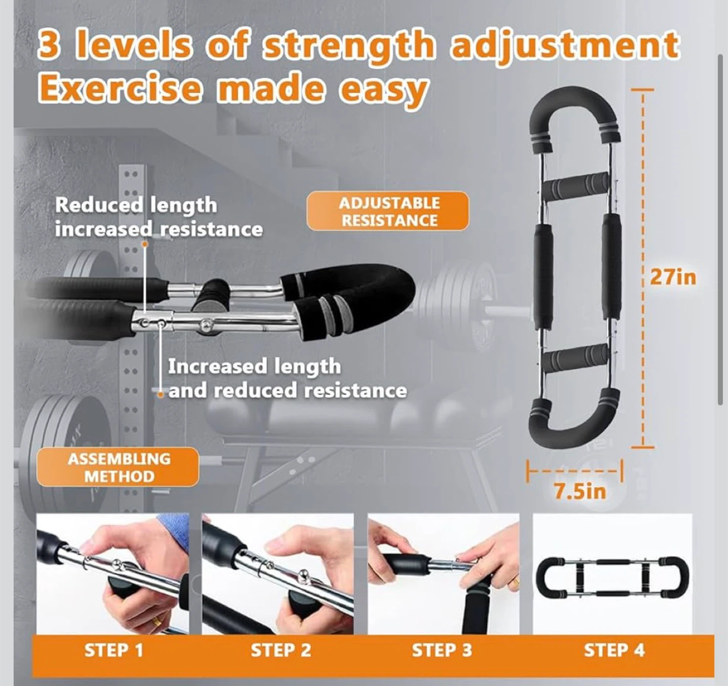 Adjustable Chest Expander Strength Trainer - photo 2