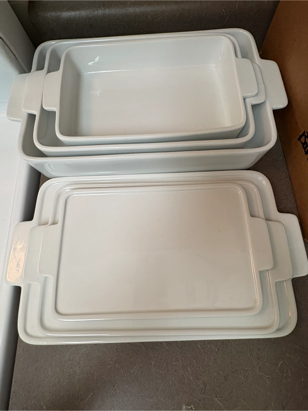 White Ceramic Rectangular Baking Dish