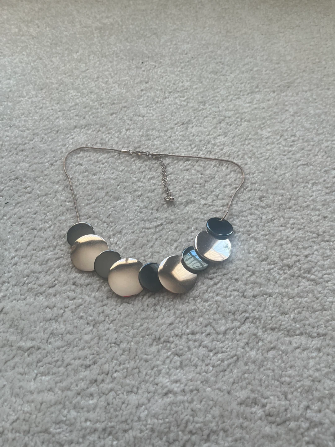 Gold and Black Disc Necklace
