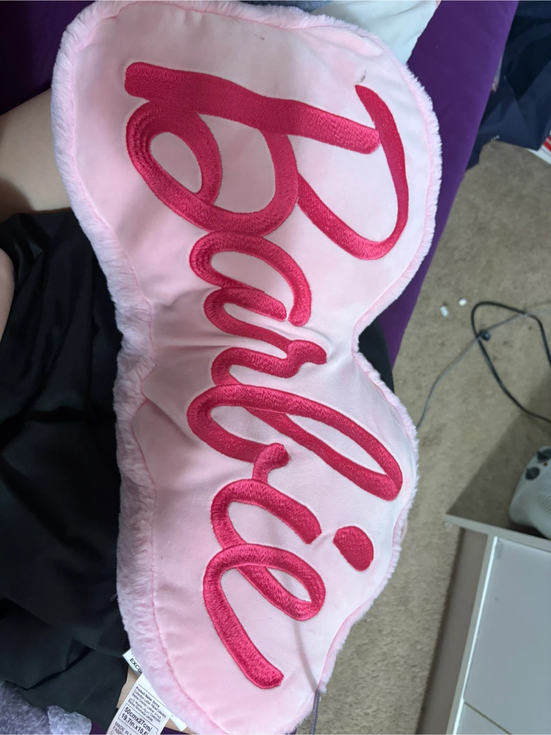 Barbie Pink Heart Shaped Plush Pillow