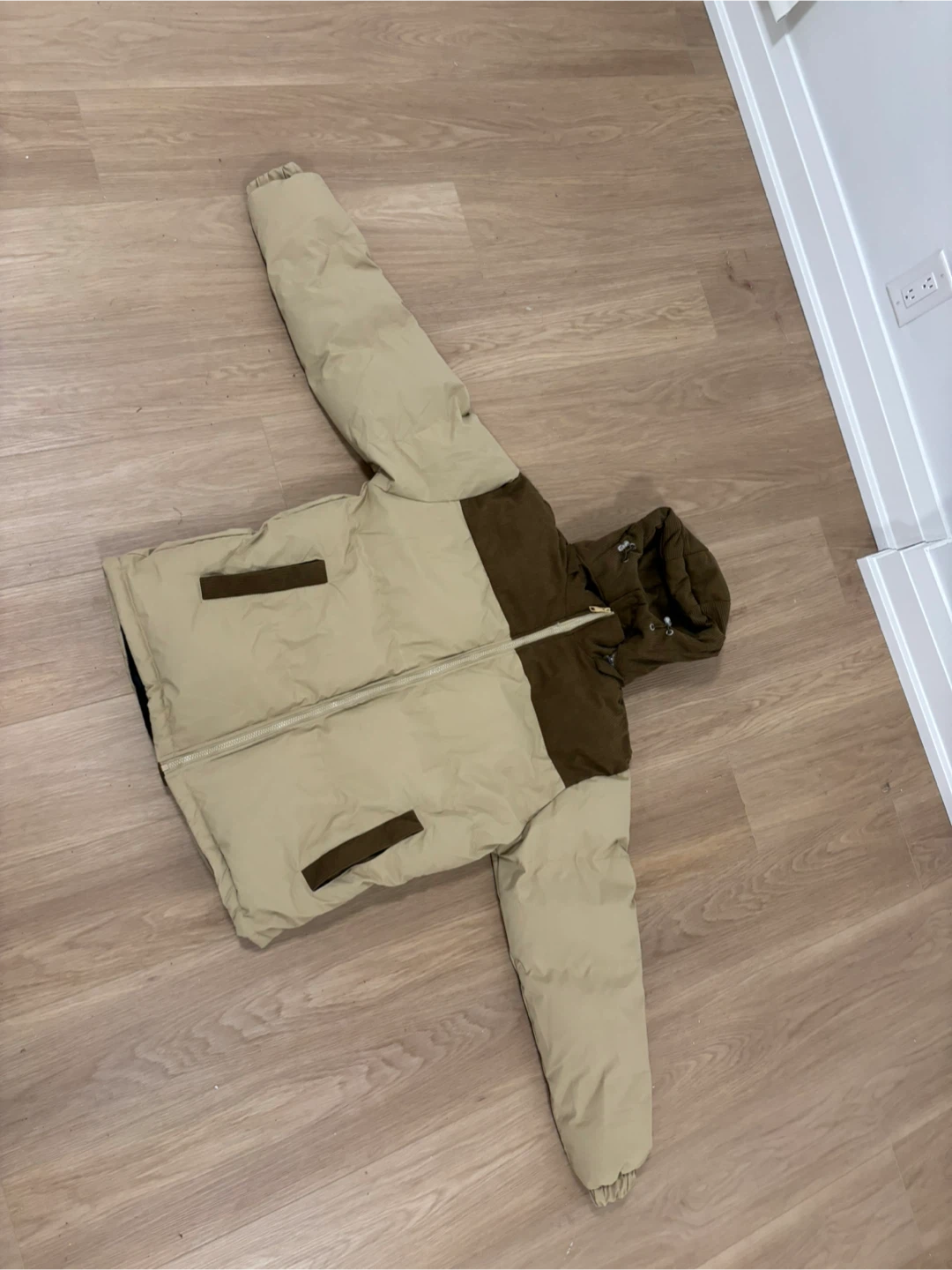 Puffer Jacket with Corduroy Accents - photo 4