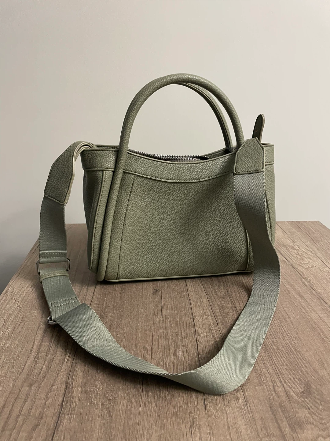 Light Green Top Handle Handbag with Shoulder Strap - photo 2