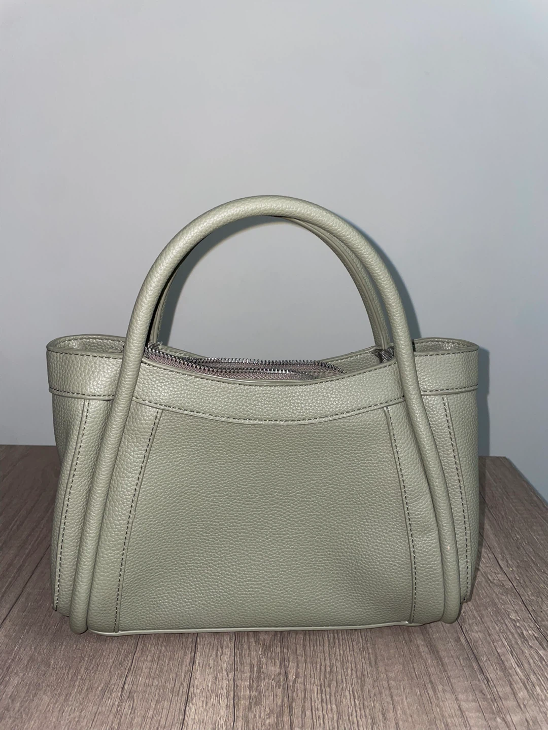 Light Green Top Handle Handbag with Shoulder Strap