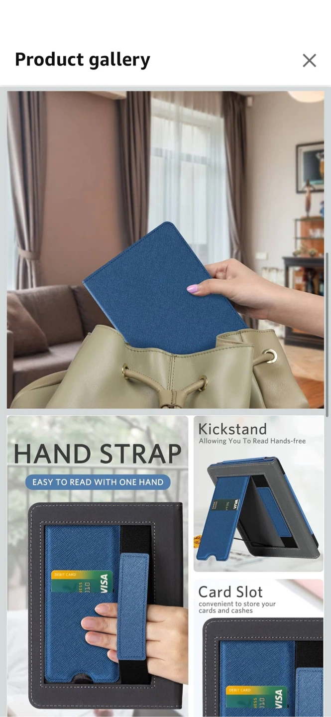 New-Blue Flip Case with Card Slot for Kindle Paperwhite 11th Gen