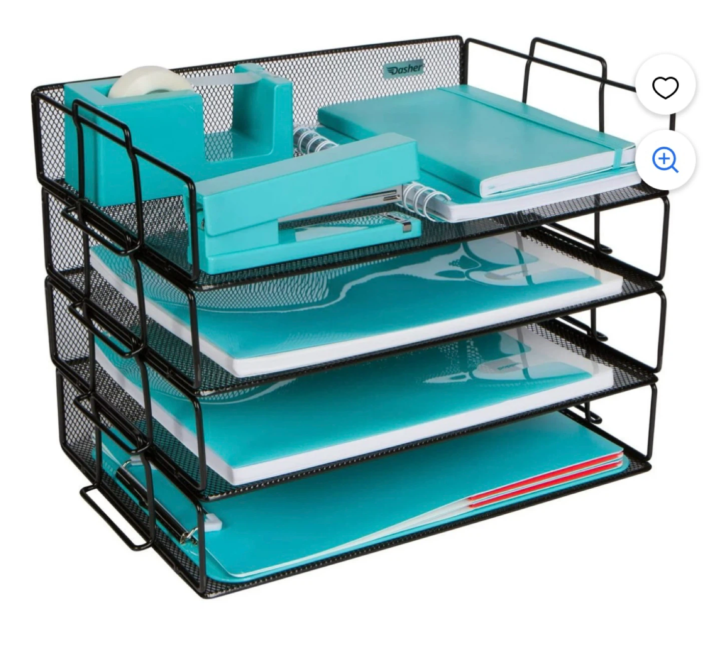🥕 Black Mesh Desk Organizer with 4 Tiers and Side Compartment - photo 2