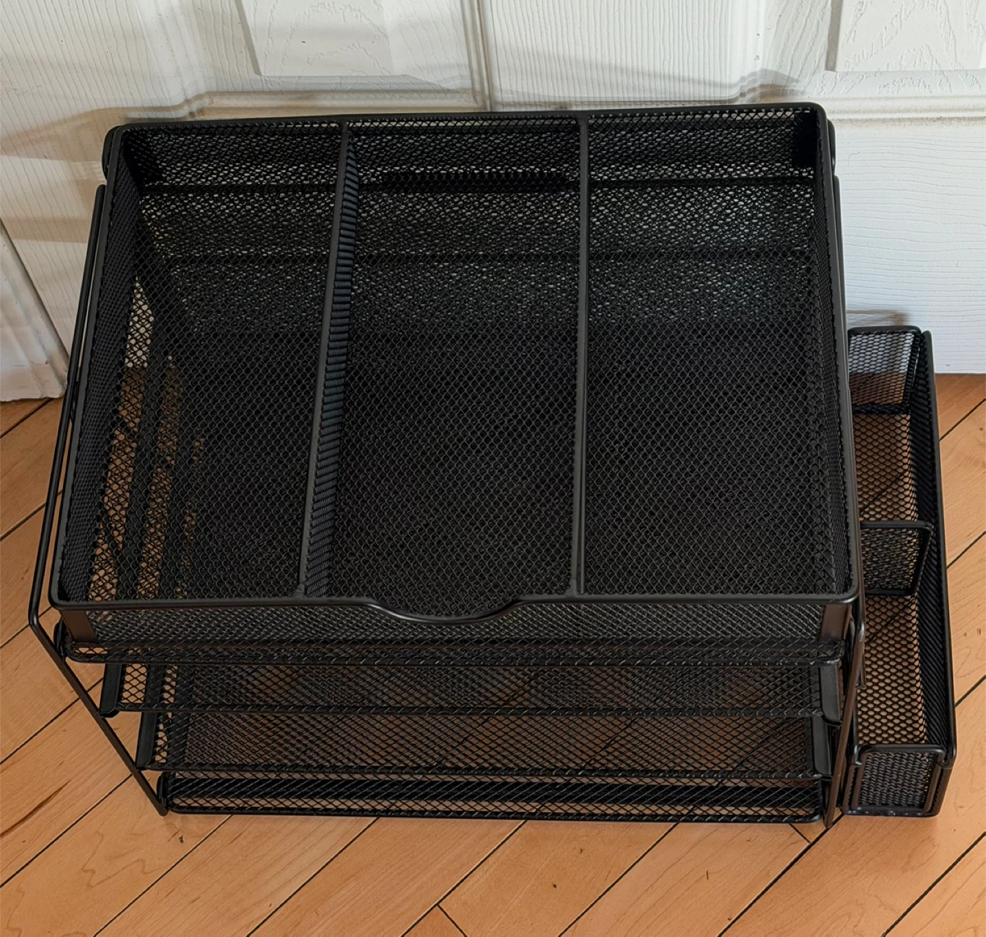 🥕 Black Mesh Desk Organizer with 4 Tiers and Side Compartment - photo 4