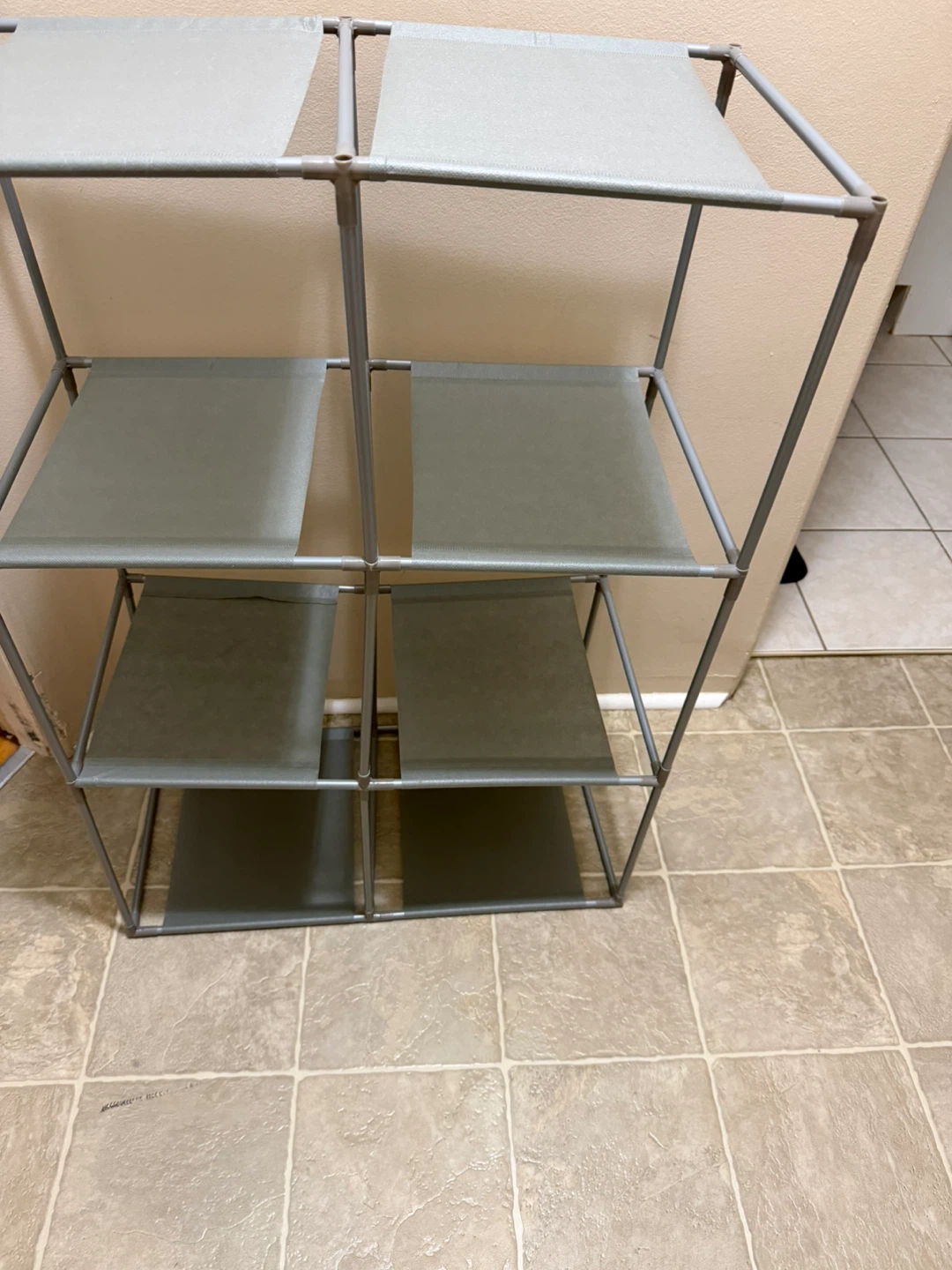 Grey Fabric Storage Shelving Unit - photo 2