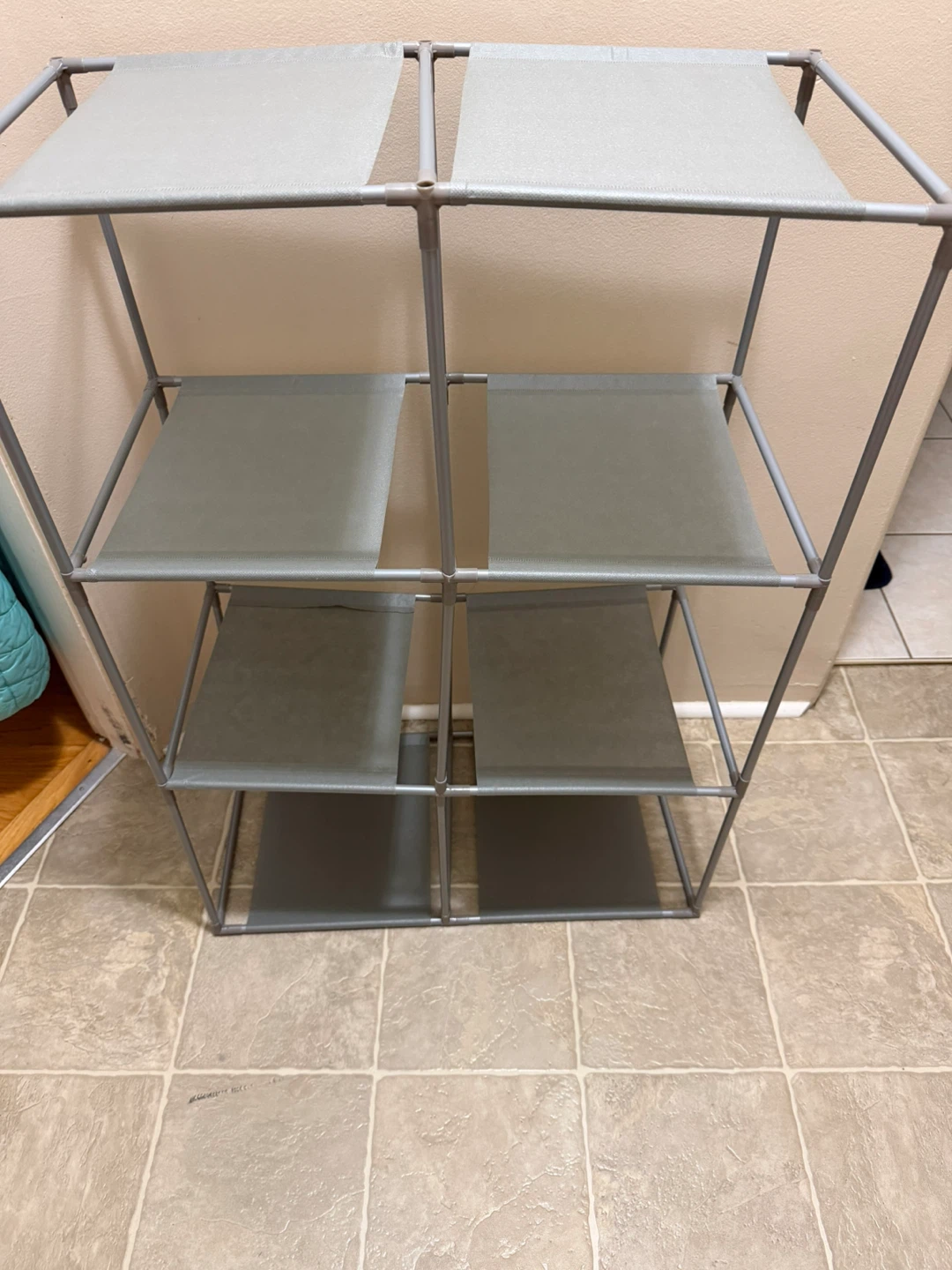 Grey Fabric Storage Shelving Unit - photo 3