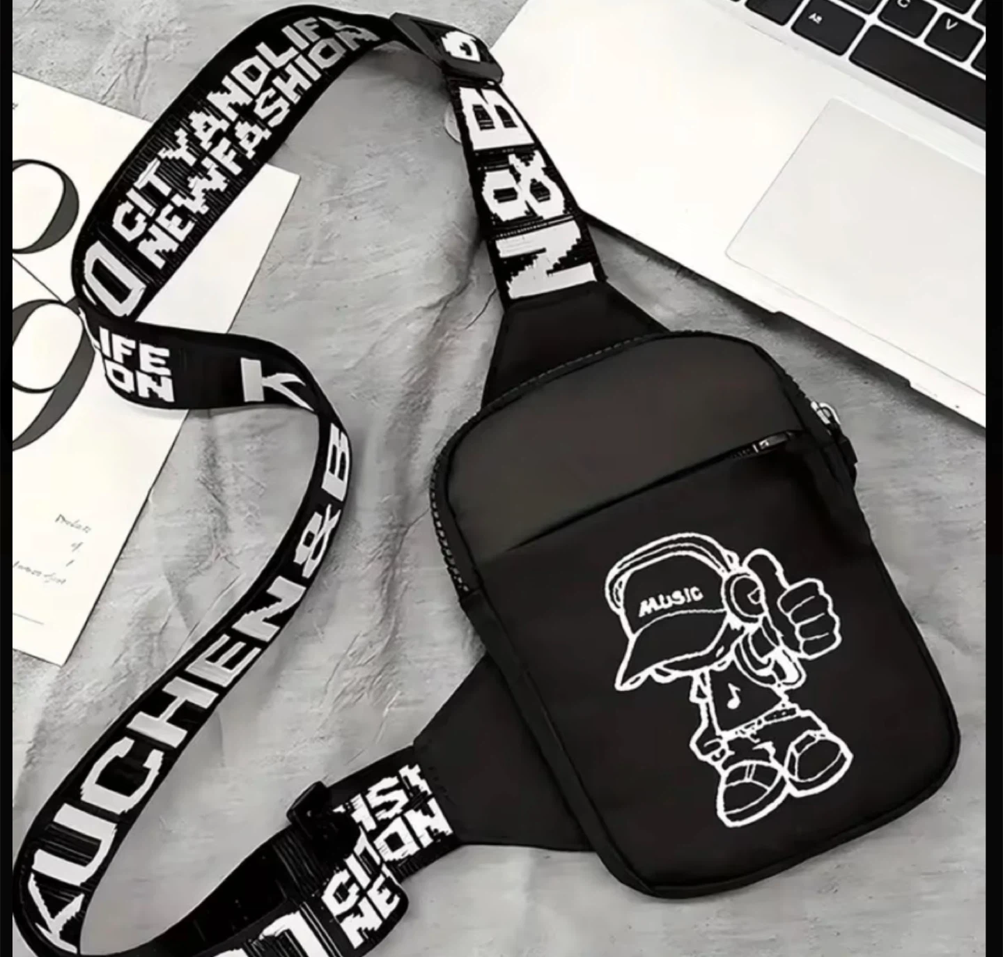 New! Black Sling Bag