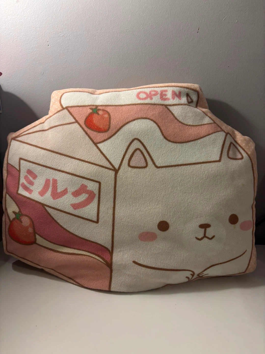 Strawberry Milk Carton Pillow