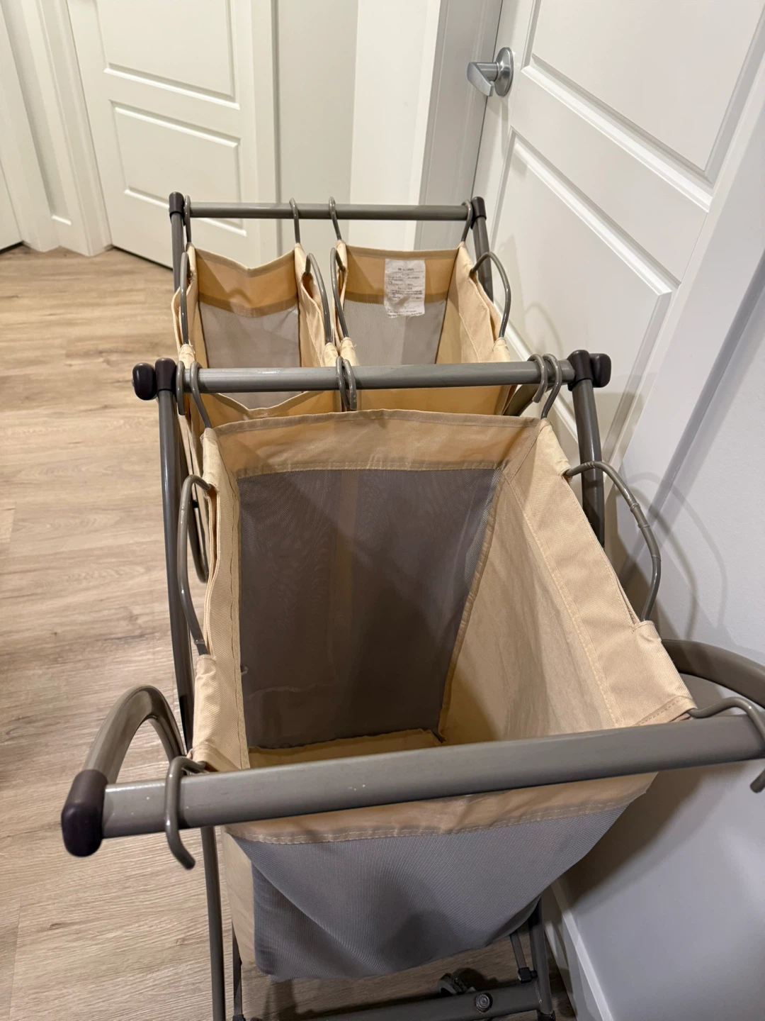 3-Section Rolling Laundry Sorter Hamper