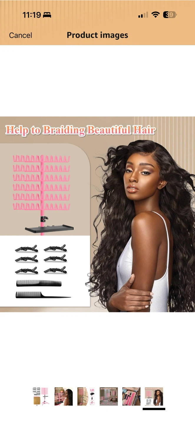 OLMRJKD Braiding Hair Rack with Tray (Pink) Open Box - photo 2