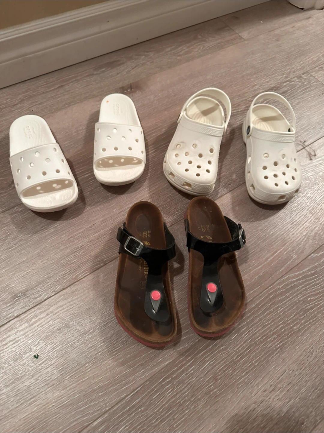 White Crocs Slides