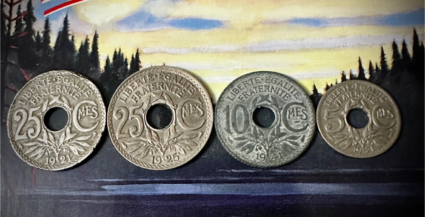 Collection of 4 French Franc Coins - 5, 10, 25 (x2)