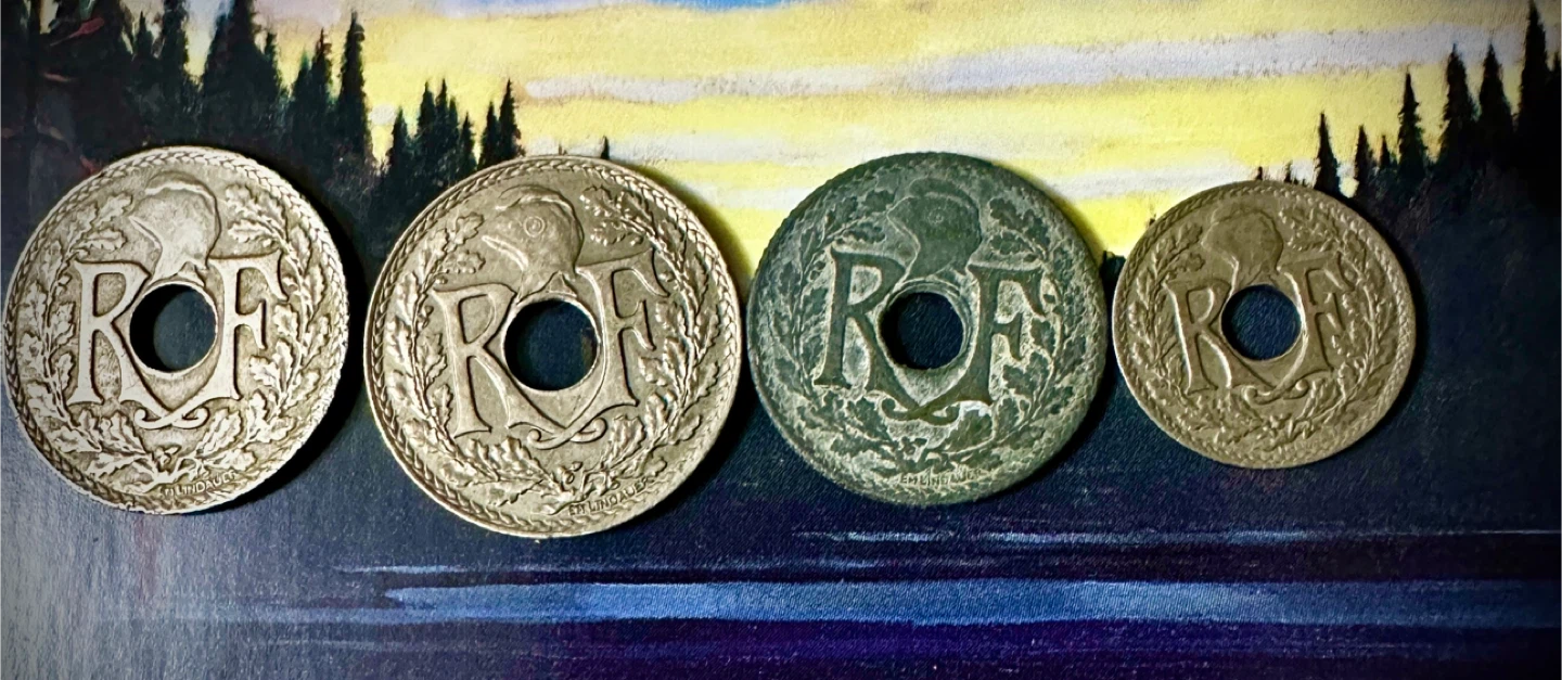 Collection of 4 French Franc Coins - 5, 10, 25 (x2) - photo 2