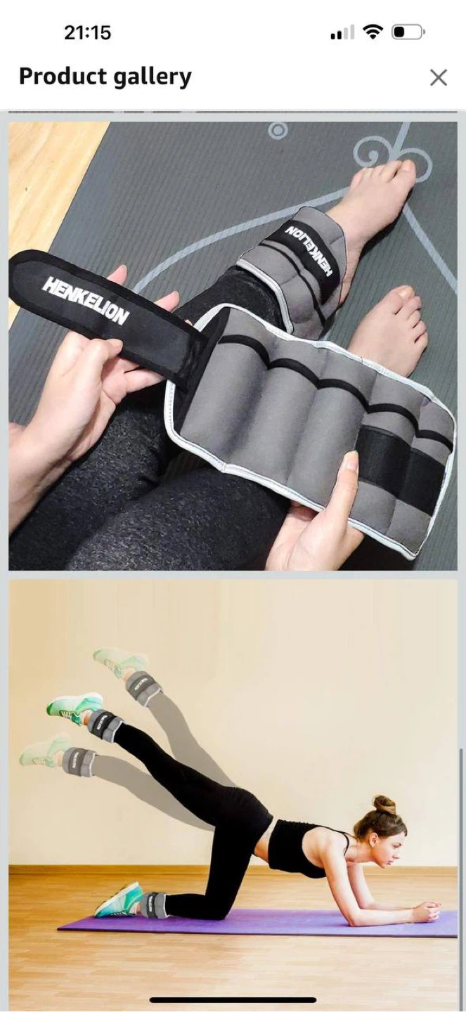Henkelion Adjustable Ankle Weights (1 Pair) – Gray – OPEN BOX - photo 3