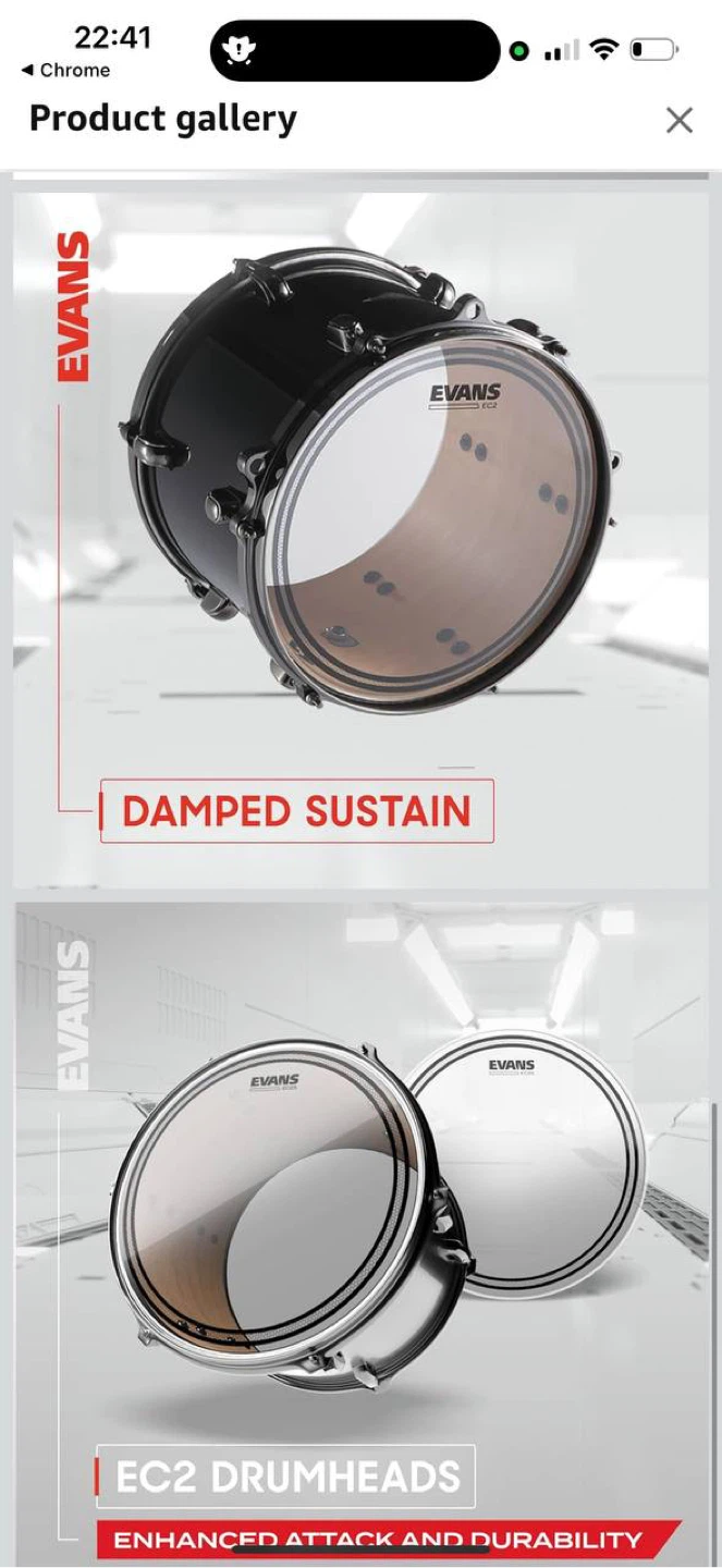 Evans EC2S Clear SST 15” Drum Head – NEW - photo 3