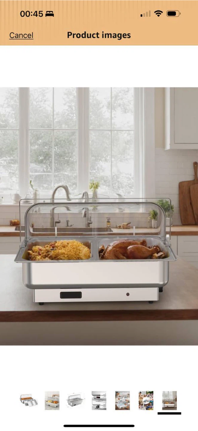 Garvee Electric Chafing Dish Buffet Set 2 x 4.5QT – Open Box - photo 4