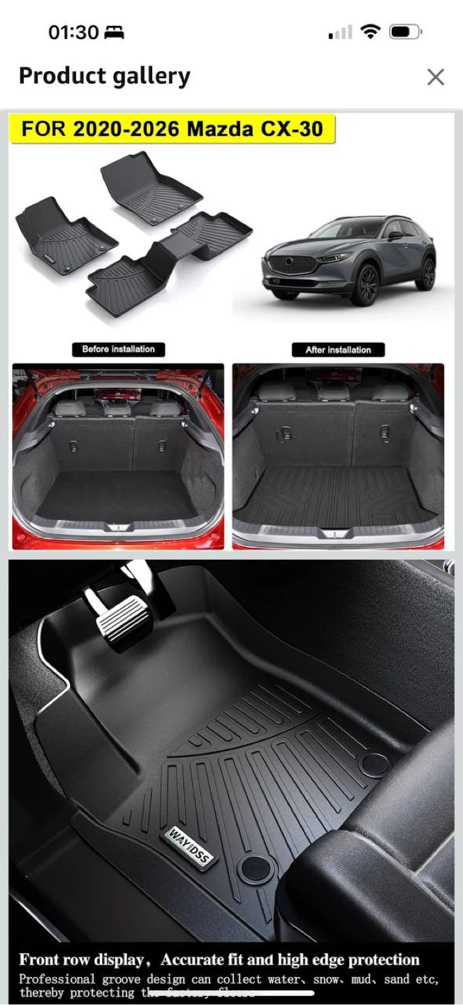 WAVIDSS Floor Mats & Trunk Mat for Mazda CX-30 2020–2025 – NEW - photo 5