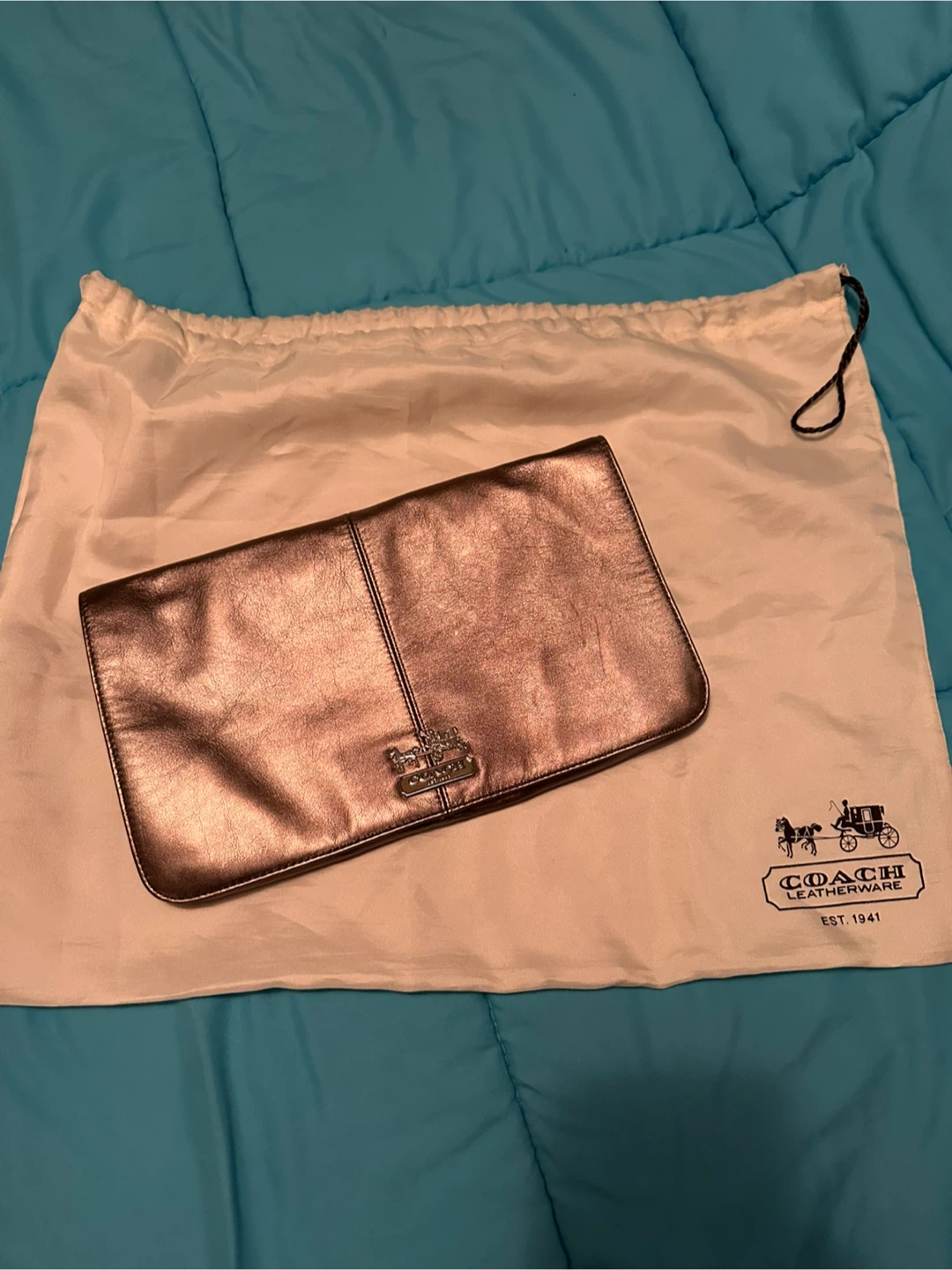 Coach Leather Clutch with Dust Bag