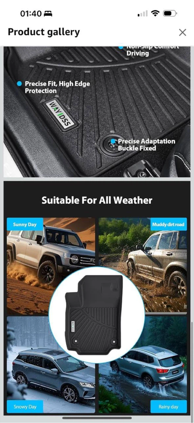 WAVIDSS Floor Mats Set for Toyota 4Runner 2025 (Gas Model) - photo 4