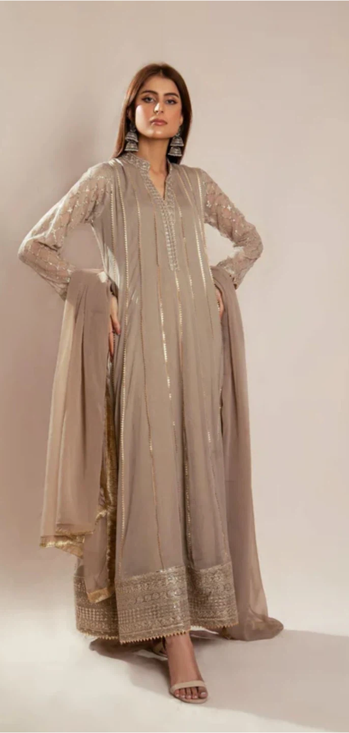 Embroidered Kameez Shalwar with Dupatta