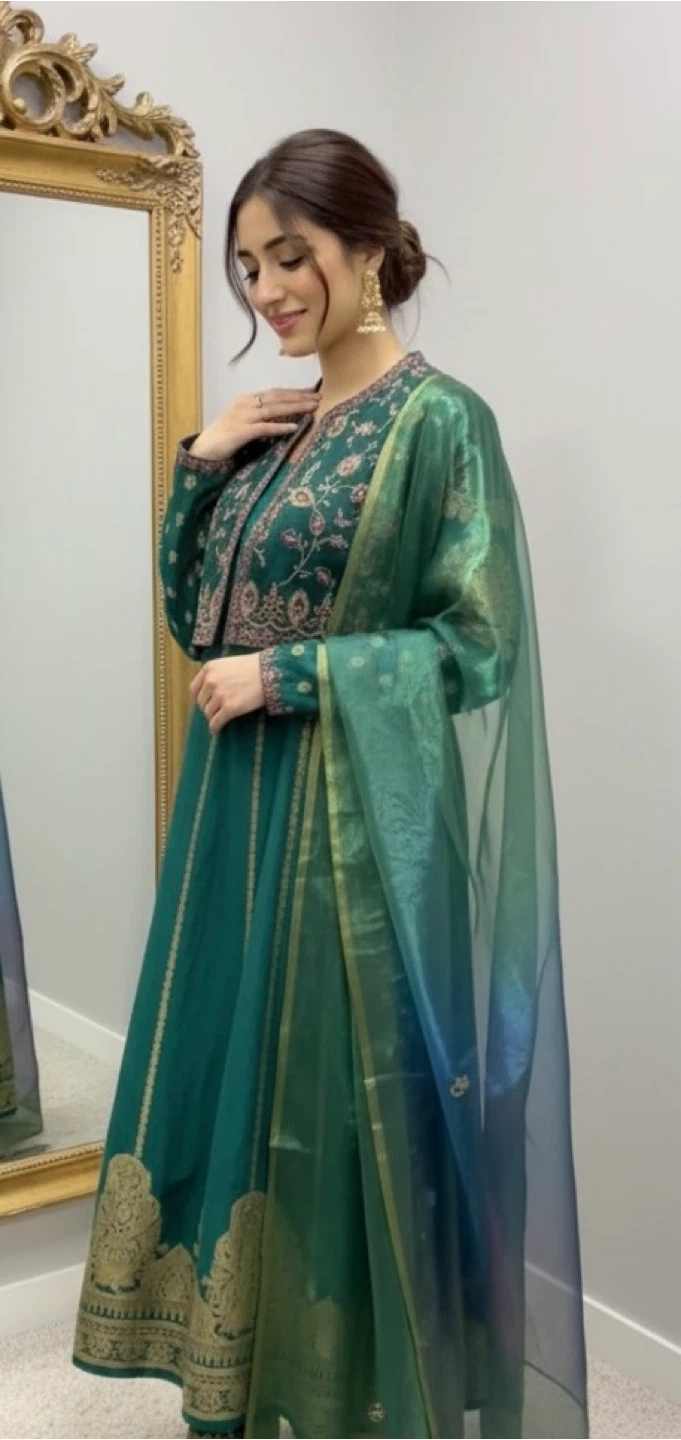 Banarsi Soft Raw Silk Pakistani Designer Dress