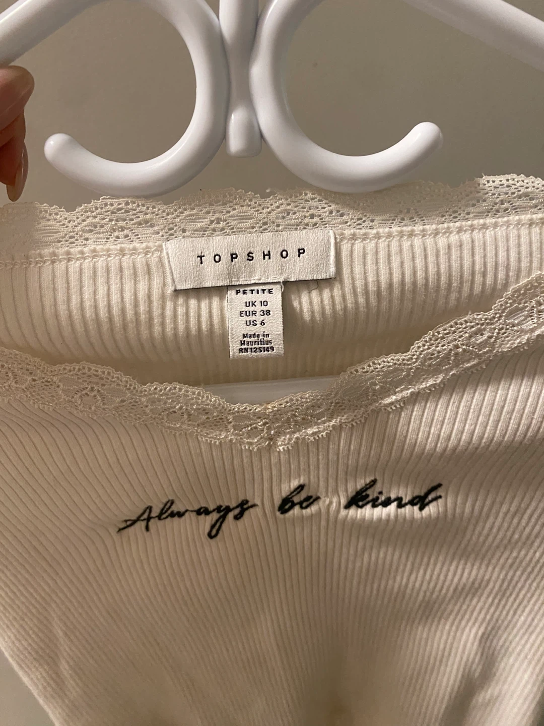 TOPSHOP Petite White "Always Be Kind" Long Sleeve Top - photo 3