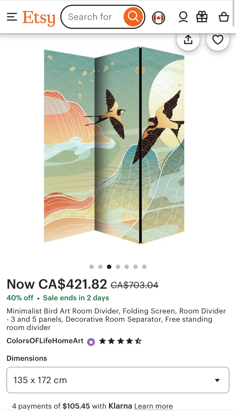 Art Deco Room Divider - 3 Panel Folding Screen - photo 4