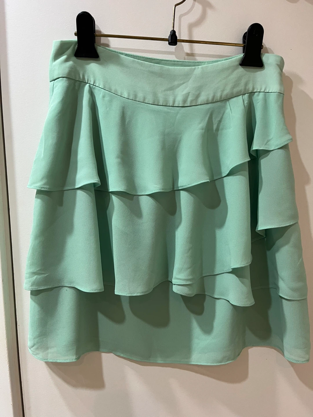 Mint Green Tiered Ruffle Skirt