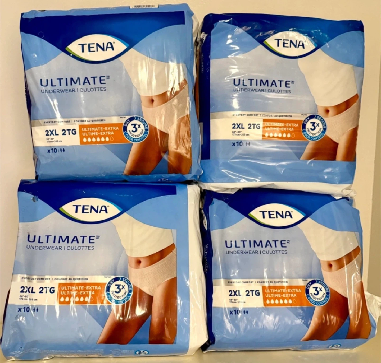 $60 Unisex TENA Ultimate Underwear 2XL (Pack of 40)