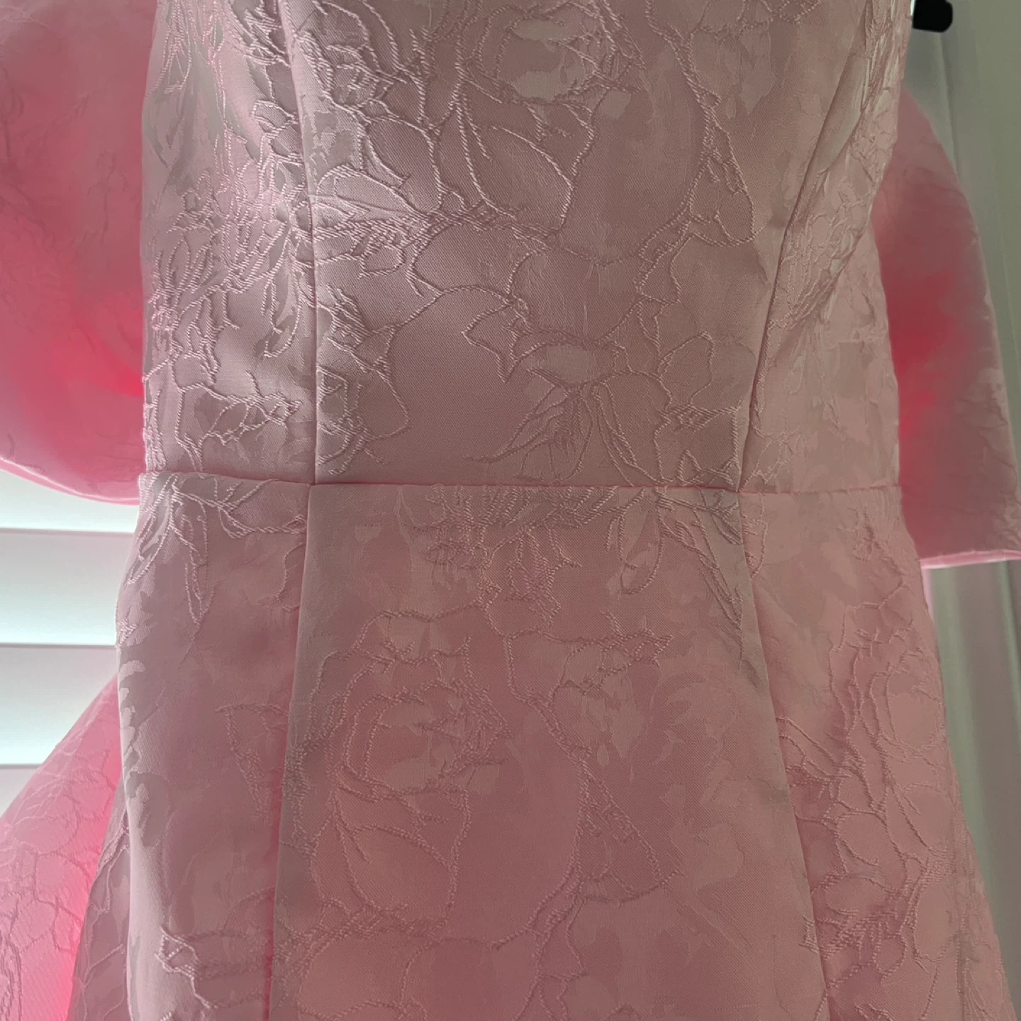 Pink Brocade PROM DRESS  with Bow Detail - photo 2