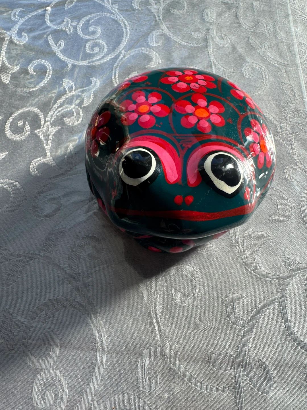 Hand-painted Ceramic Frog Trinket Box